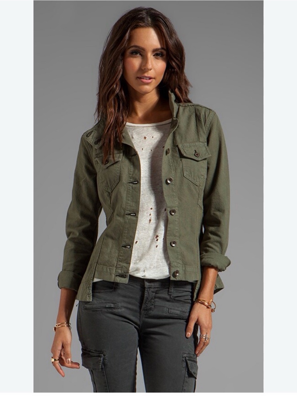 Rag & Bone Chamberlain Utility Army Jacket Green Cotton L